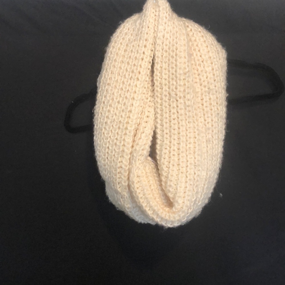 Cream wide infinity winter scarf